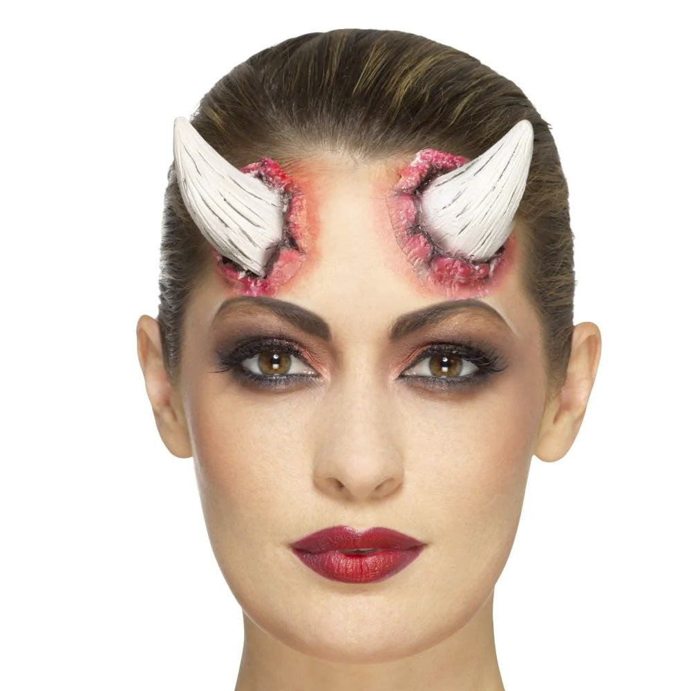 Smiffys Special FX Make-Up Latex Devil Horn Prosthetic (White) 46798