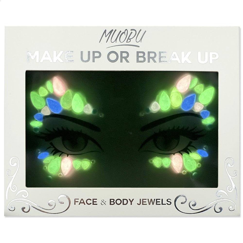 Festival Face Jewels Set (Glow In The Dark) - Calypso Glow