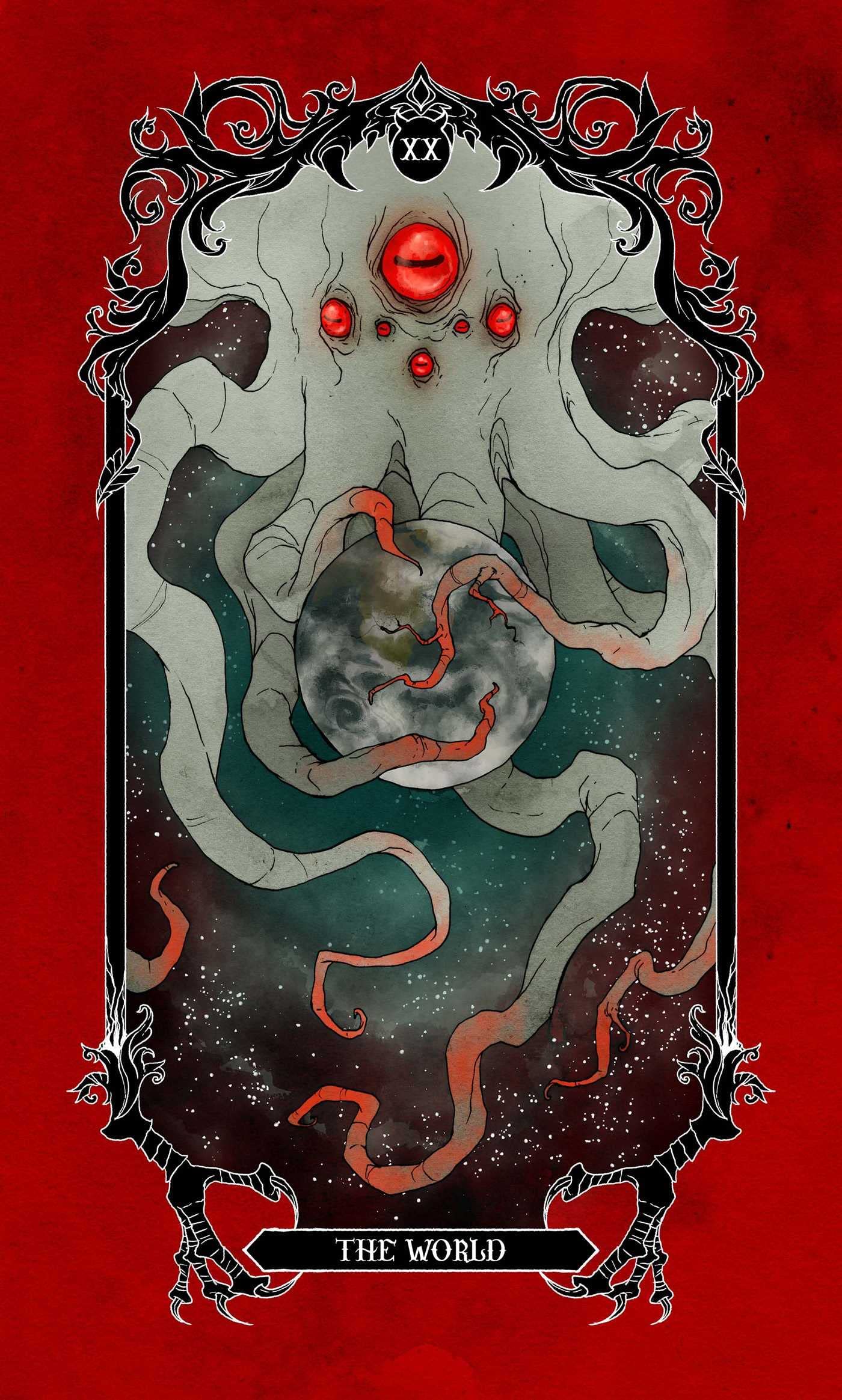 Horror Tarot Cards & Guidebook